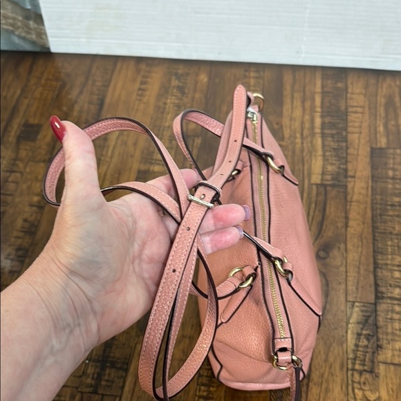 Coach Pink Leather Handbag Kelsey top handle and crossbody rose color VTG - Picture 8 of 17